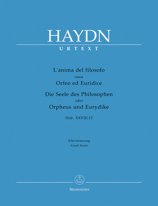 Book cover for Lanima del filosofo ossia Orfeo ed Euridice (Die Seele des Philosophen oder Orpheus und Eurydike) Hob.XXVIII:13