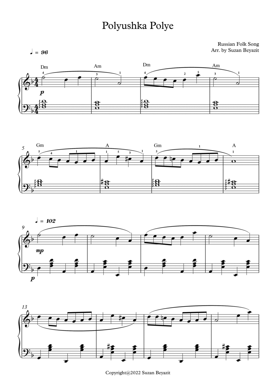Polyushka Polye Easy Piano scores gallery preview page 1