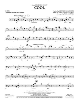 Cool (from West Side Story) (arr. Murtha) - Pt.4 - Trombone/Bar. B.C./Bsn.