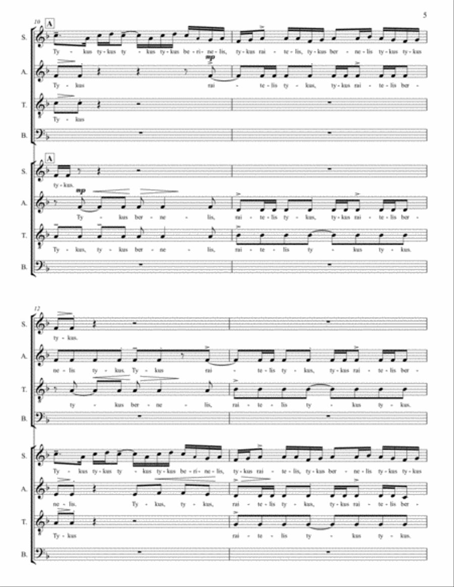 Tykus, Tykus 4-Part scores gallery preview page 13