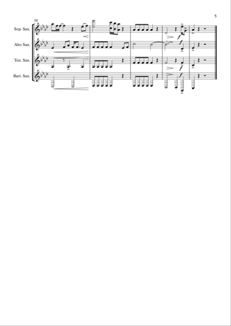 I Am Woman Saxophone Quartet scores gallery preview page 5
