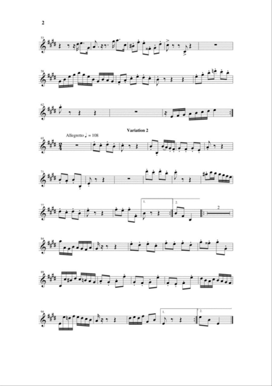 Johann Sebastian Bach/Wehage Goldberg Variations, BWV 988, arranged for SATB saxophone Quartet, bari Saxophone Quartet scores gallery preview page 2