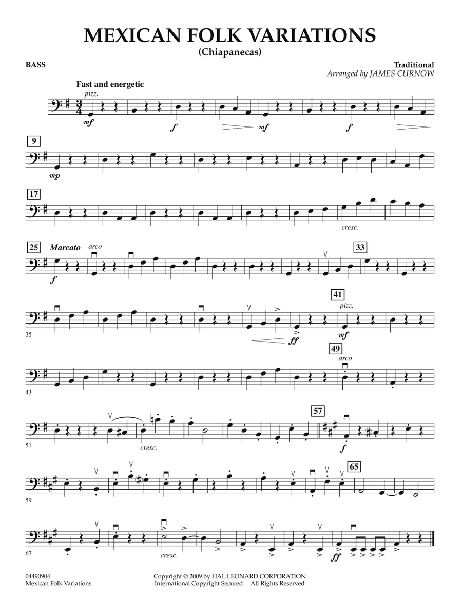 Mexican Folk Variations - Bass Orchestra scores gallery preview page 1