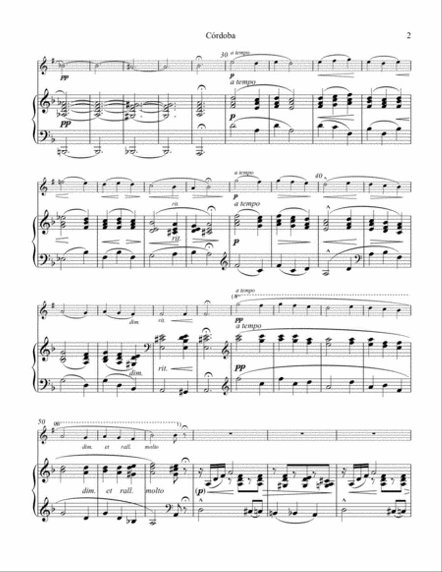 Cordoba from Cantos de Espana, Op. 232 for clarinet and piano Clarinet Solo scores gallery preview page 3