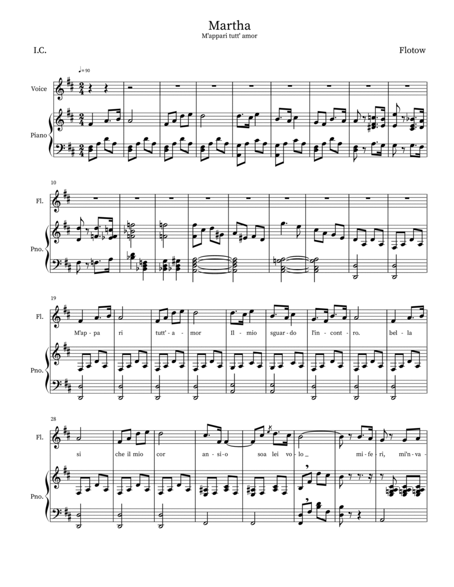 M'appari tutt'amor (Martha) Voice scores gallery preview page 1