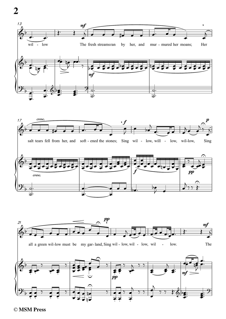 Sullivan-The Willow Song in F Major, for Voice and Piano Piano, Vocal scores gallery preview page 4