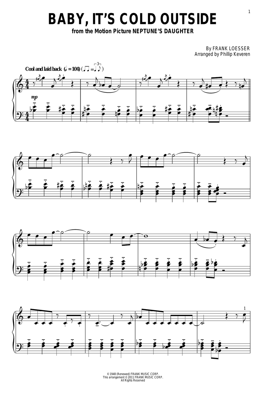 Baby, It's Cold Outside (arr. Phillip Keveren) Piano Solo scores gallery preview page 1