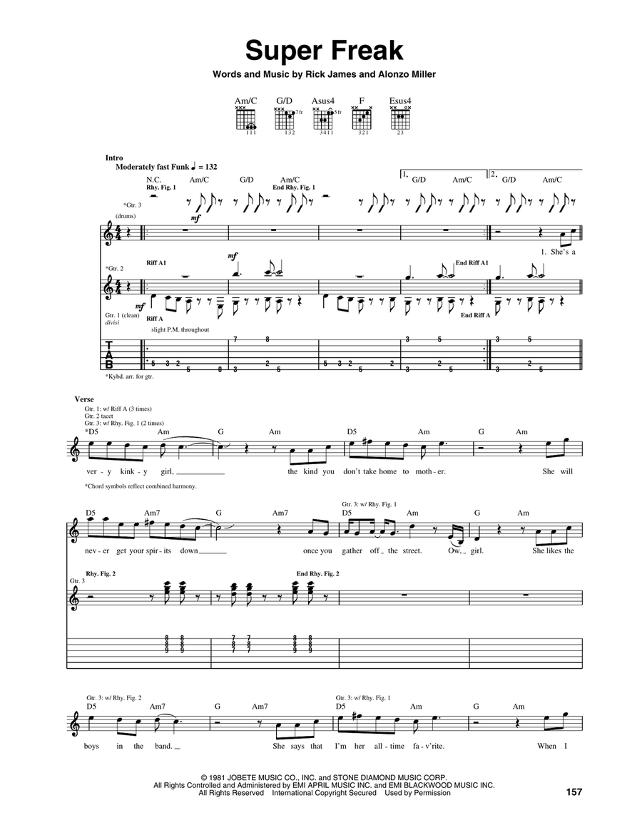 Super Freak Super Freak Acoustic Guitar scores gallery preview page 1