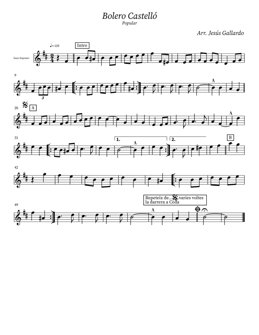 Bolero de Castelló Bolero de Castelló Jazz Ensemble scores gallery preview page 1