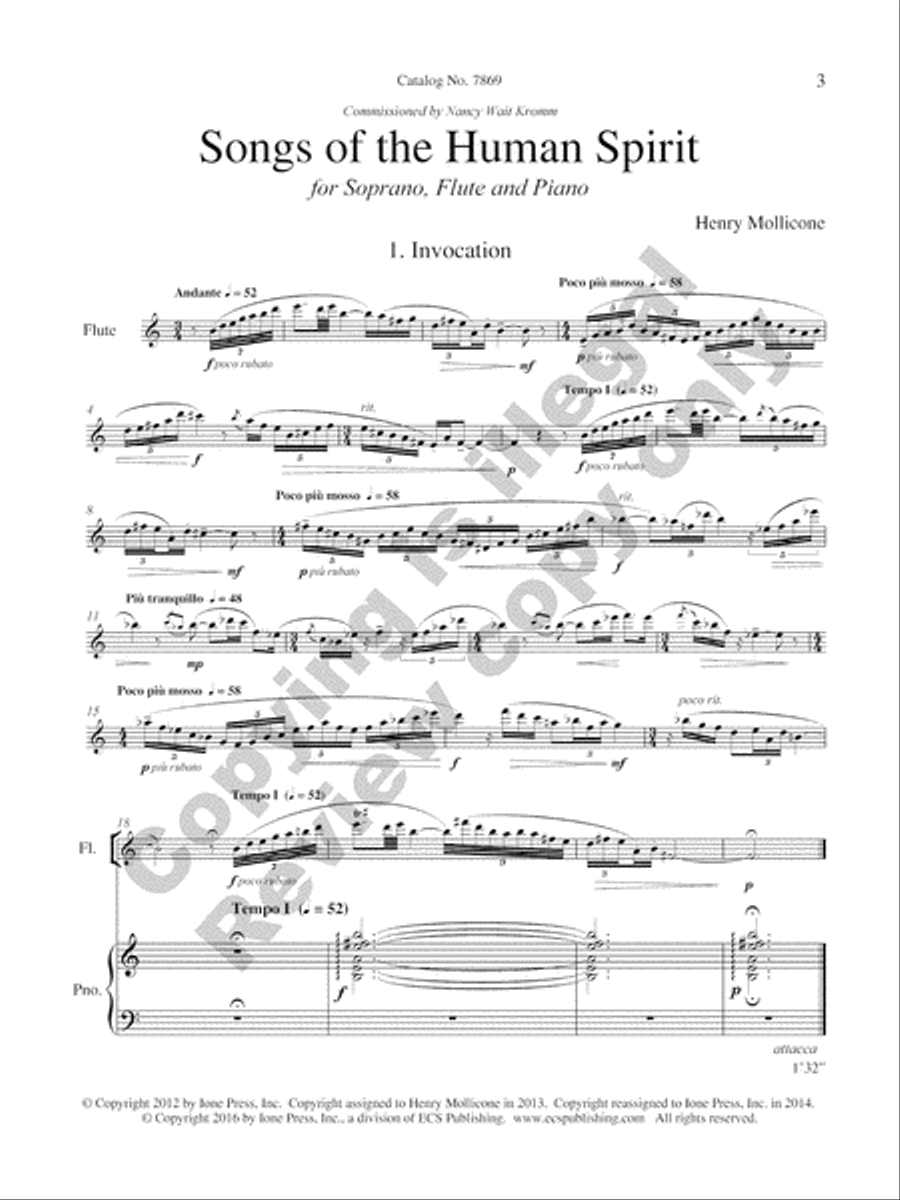 Songs of the Human Spirit (Full/Vocal Score)