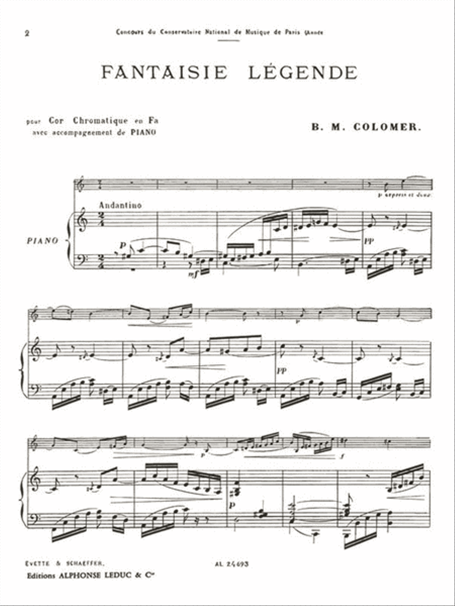 Fantasy Legend, For Horn And Piano Horn scores gallery preview page 2