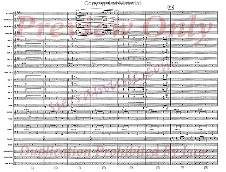 La Guera Baila (The Fair One Dances) Jazz Ensemble scores gallery preview page 16
