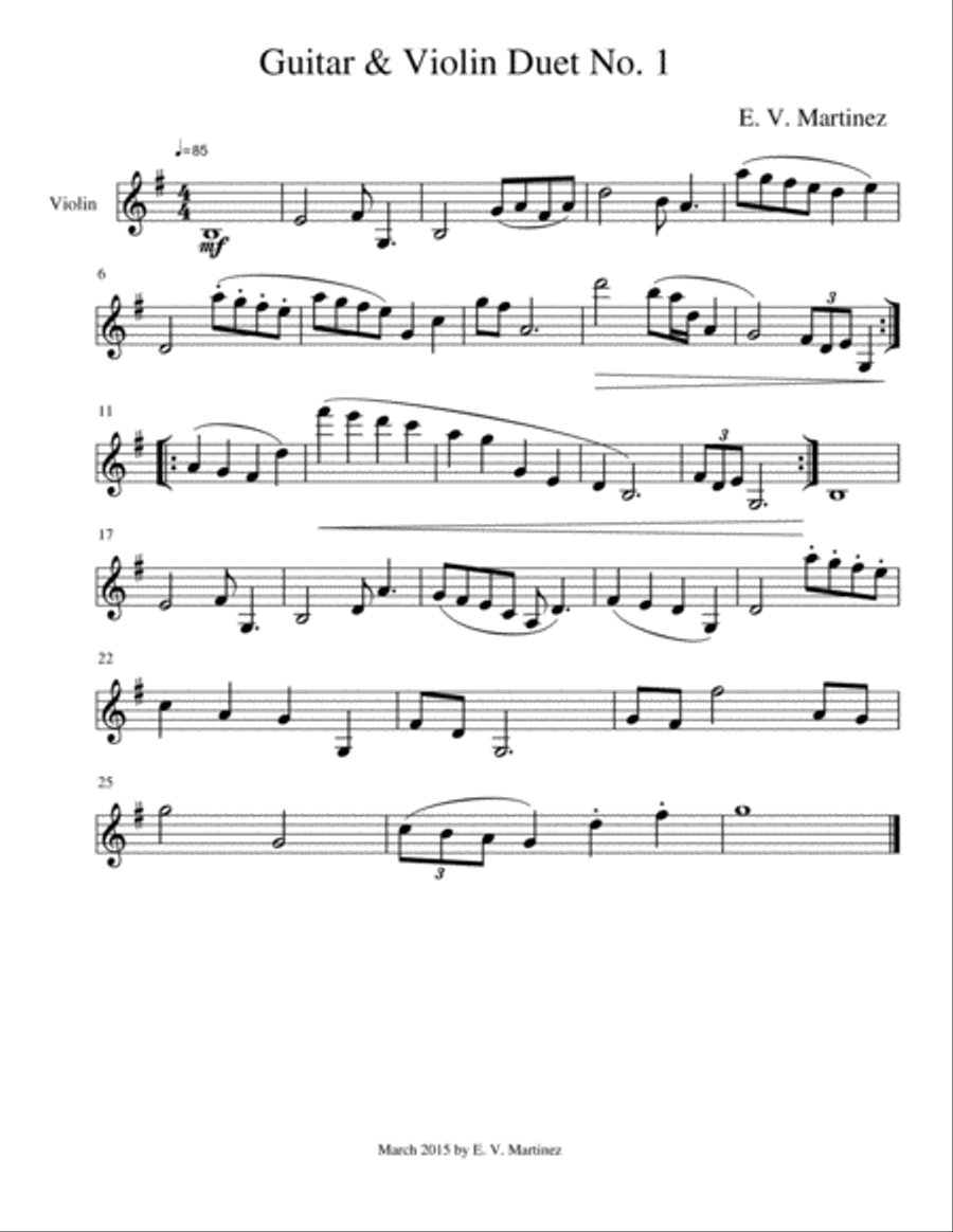 Guitar & Violin Duet No. 1 String Duet scores gallery preview page 2