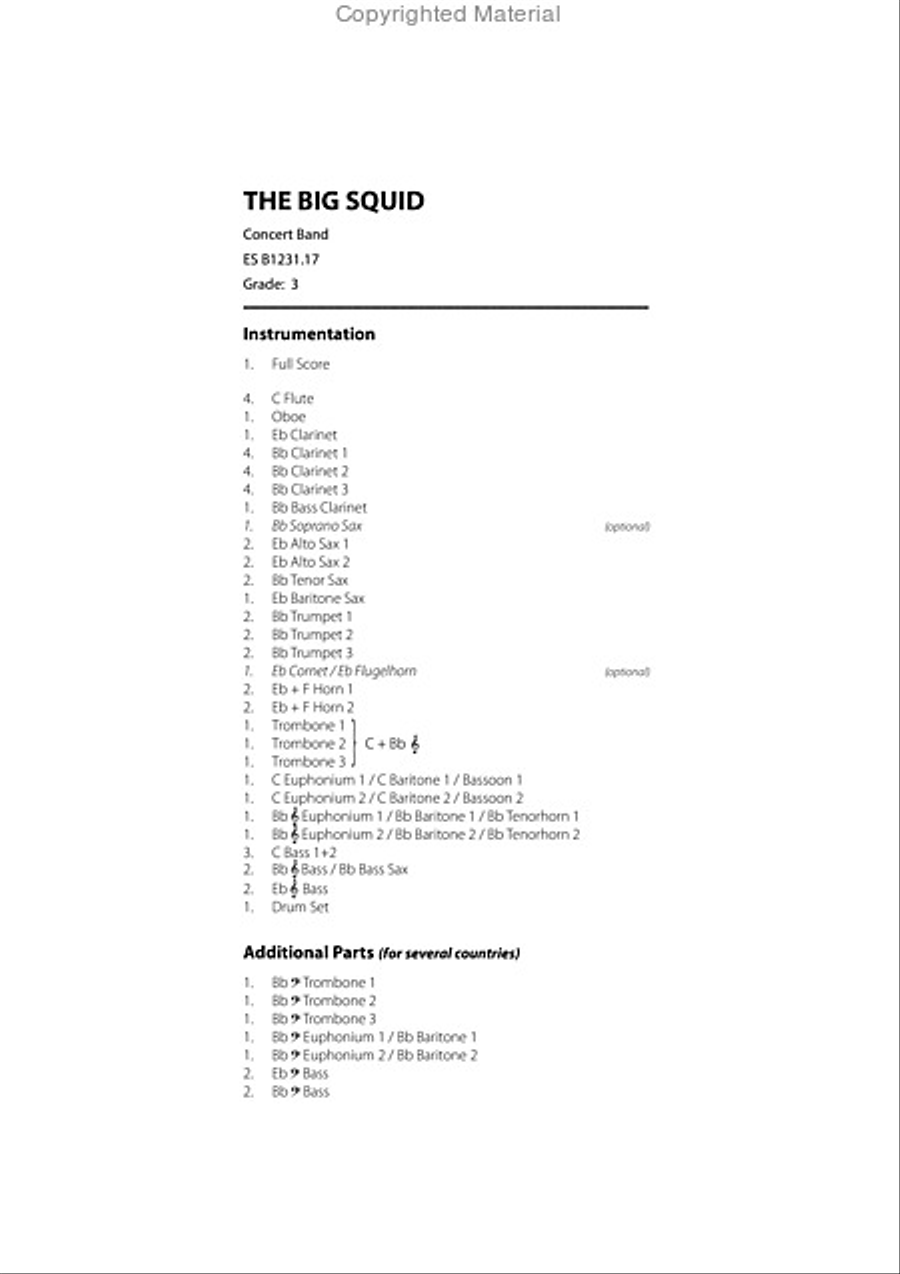 The Big Squid The Big Squid Concert Band scores gallery preview page 2