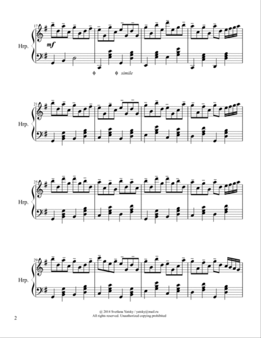 'Tis So Sweet to Trust In Jesus Harp scores gallery preview page 2