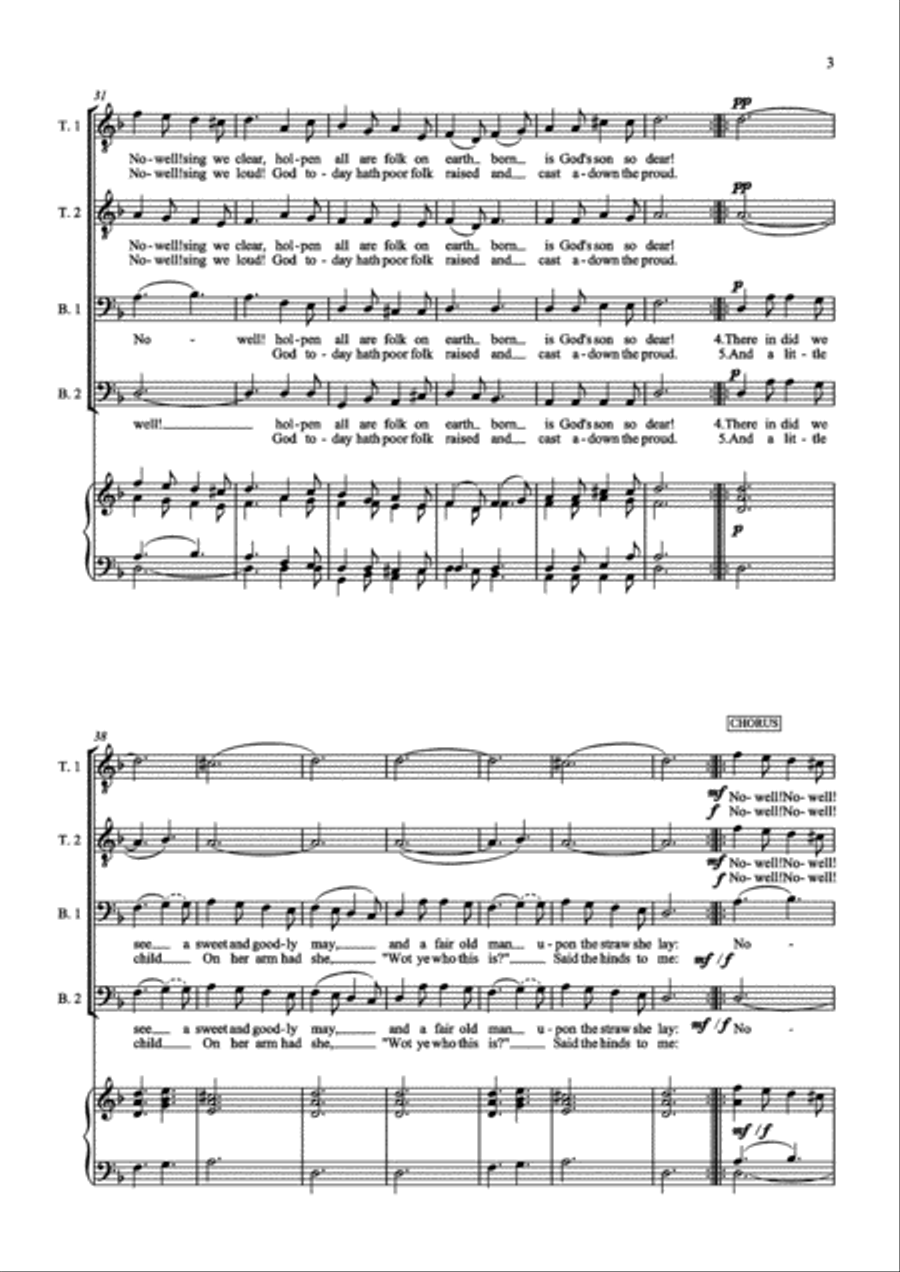 Masters in This Hall - Christmas Carol TTBB scores gallery preview page 3