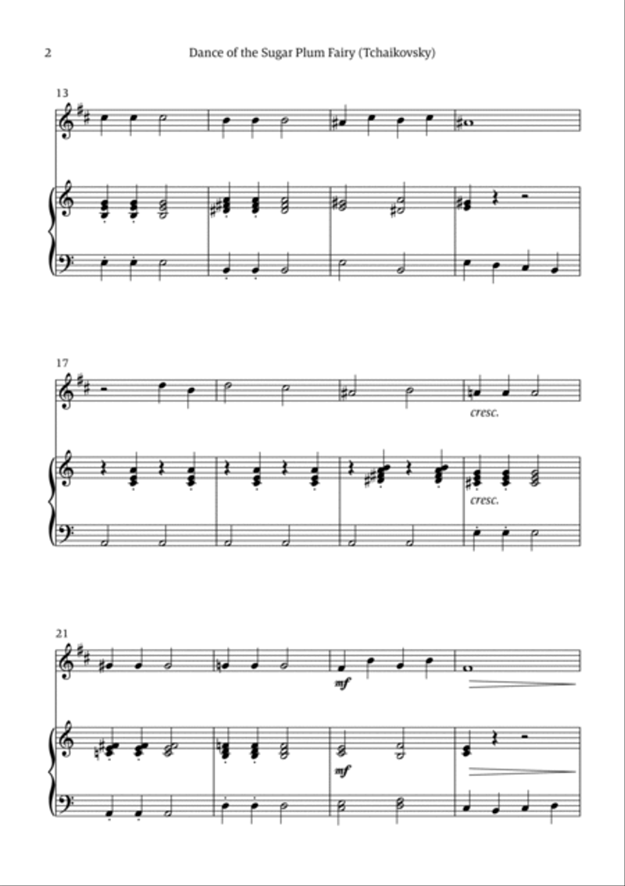 Sugar Plum Fairy theme B-Flat Clarinet scores gallery preview page 2