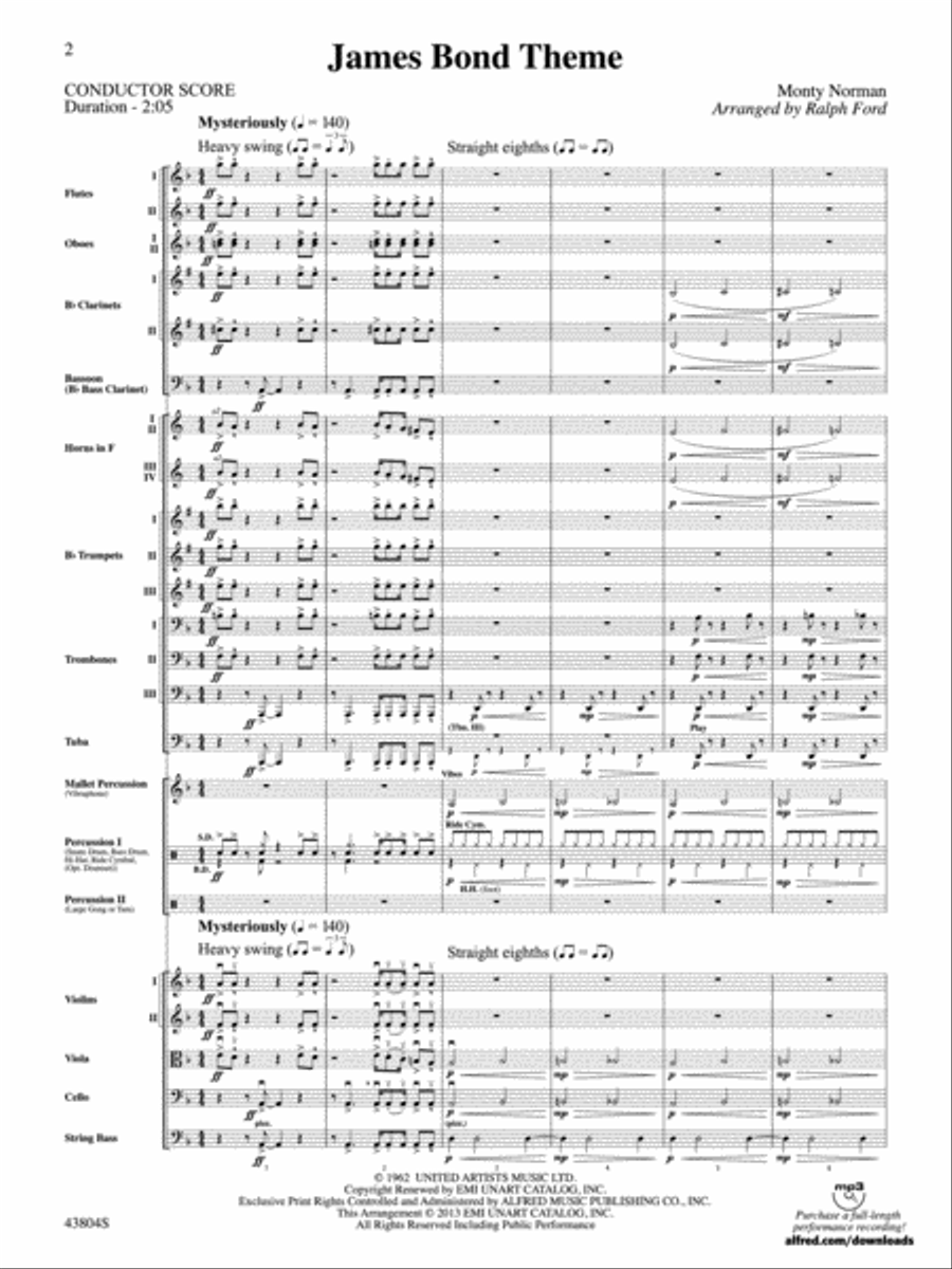 James Bond Theme: Score Full Orchestra scores gallery preview page 2