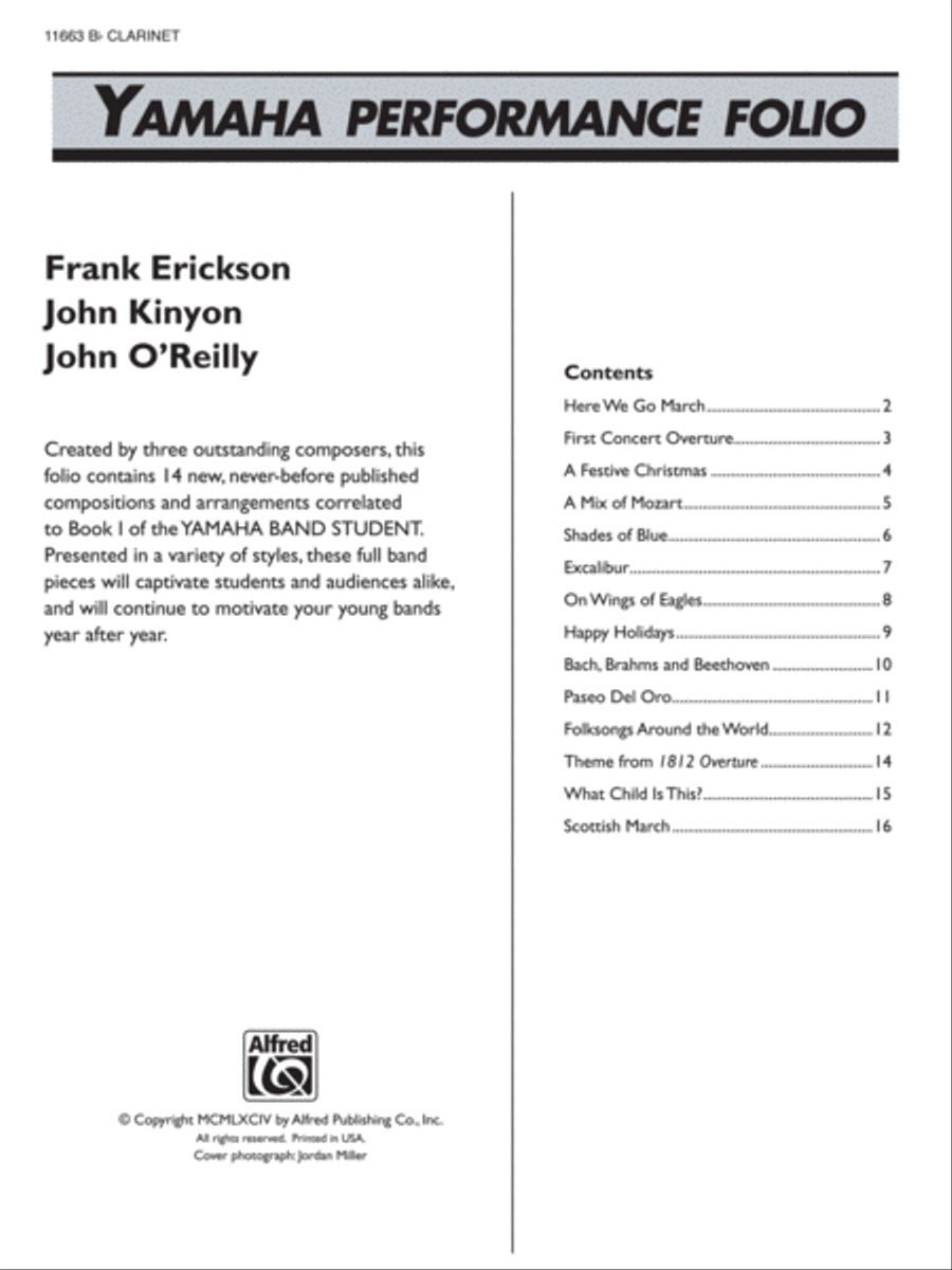 Yamaha Performance Folio Concert Band Methods scores gallery preview page 2