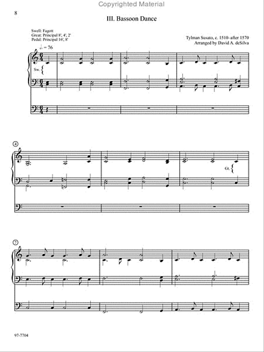 Seven Renaissance Dances Organ - Sheet Music page 4