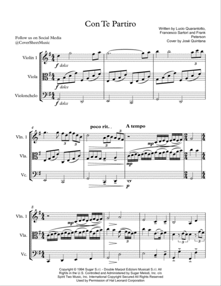Time To Say Goodbye String Trio scores gallery preview page 2
