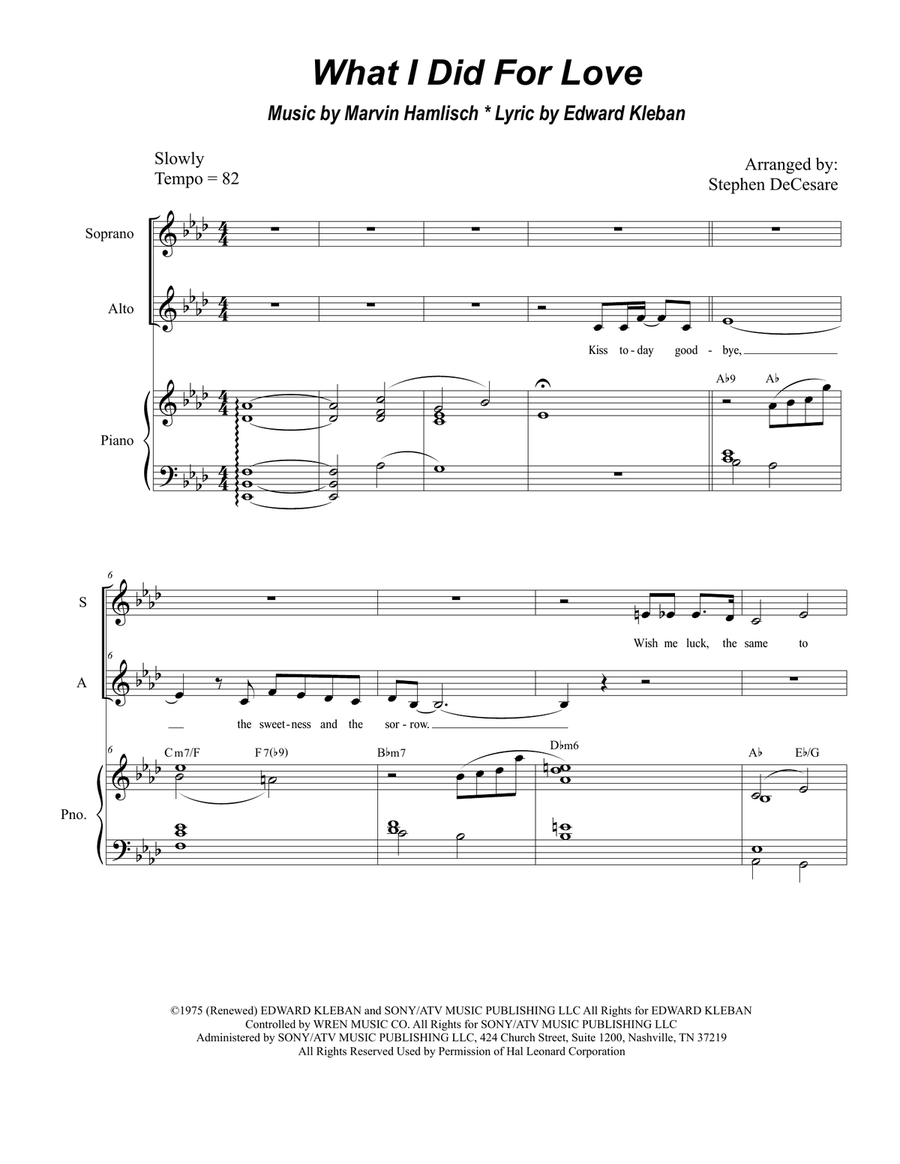 What I Did For Love Vocal Duet scores gallery preview page 1