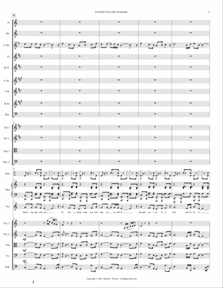 I'm Glad You're My Sweetheart Full Orchestra scores gallery preview page 6