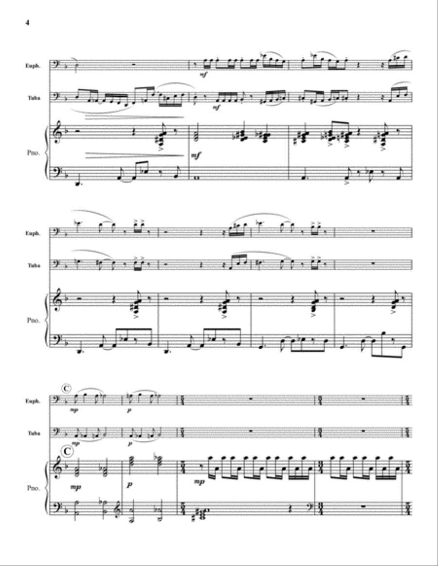 Suite for Horn or Euphonium and Tuba Brass Duet scores gallery preview page 5