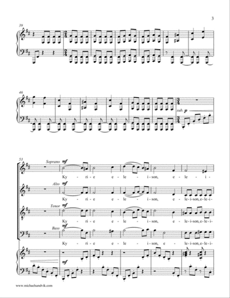 Kyrie Eleison 4-Part scores gallery preview page 3
