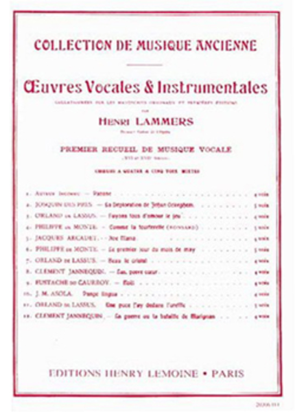 Oeuvres Vocales Et Instrumentales