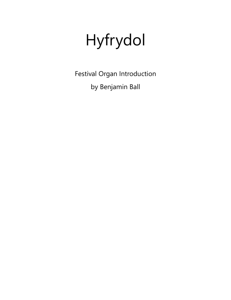 Hyfrydol (hymn introduction) Organ Solo scores gallery preview page 1