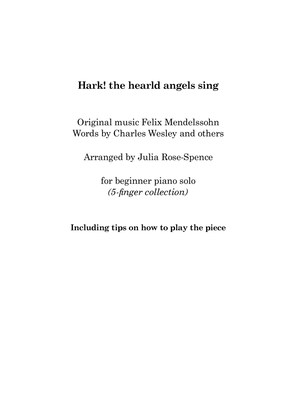 Hark the Herald Angels Sing (beginner piano)