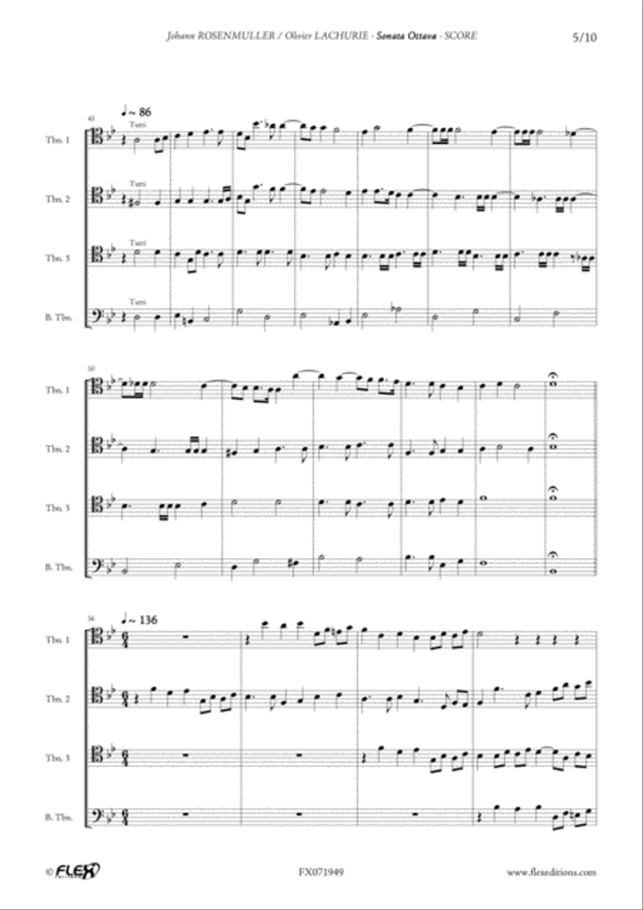 Sonata Ottava Trombone Quartet scores gallery preview page 5