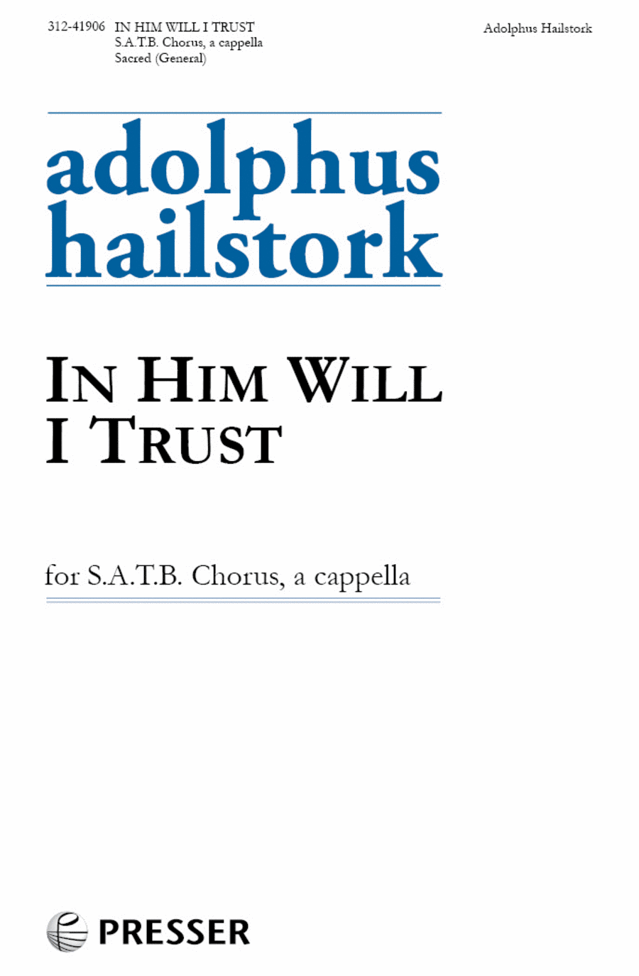 Book cover for In Him Will I Trust