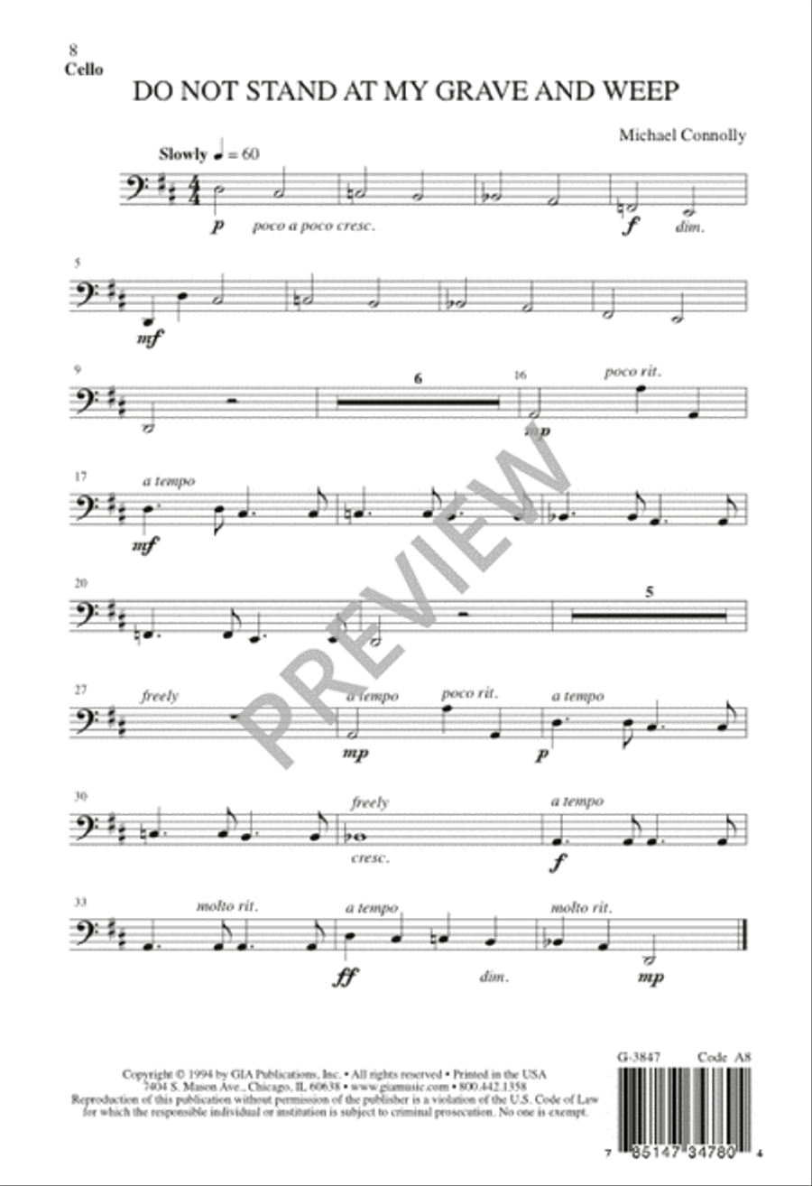 Do Not Stand at My Grave and Weep 4-Part scores gallery preview page 9
