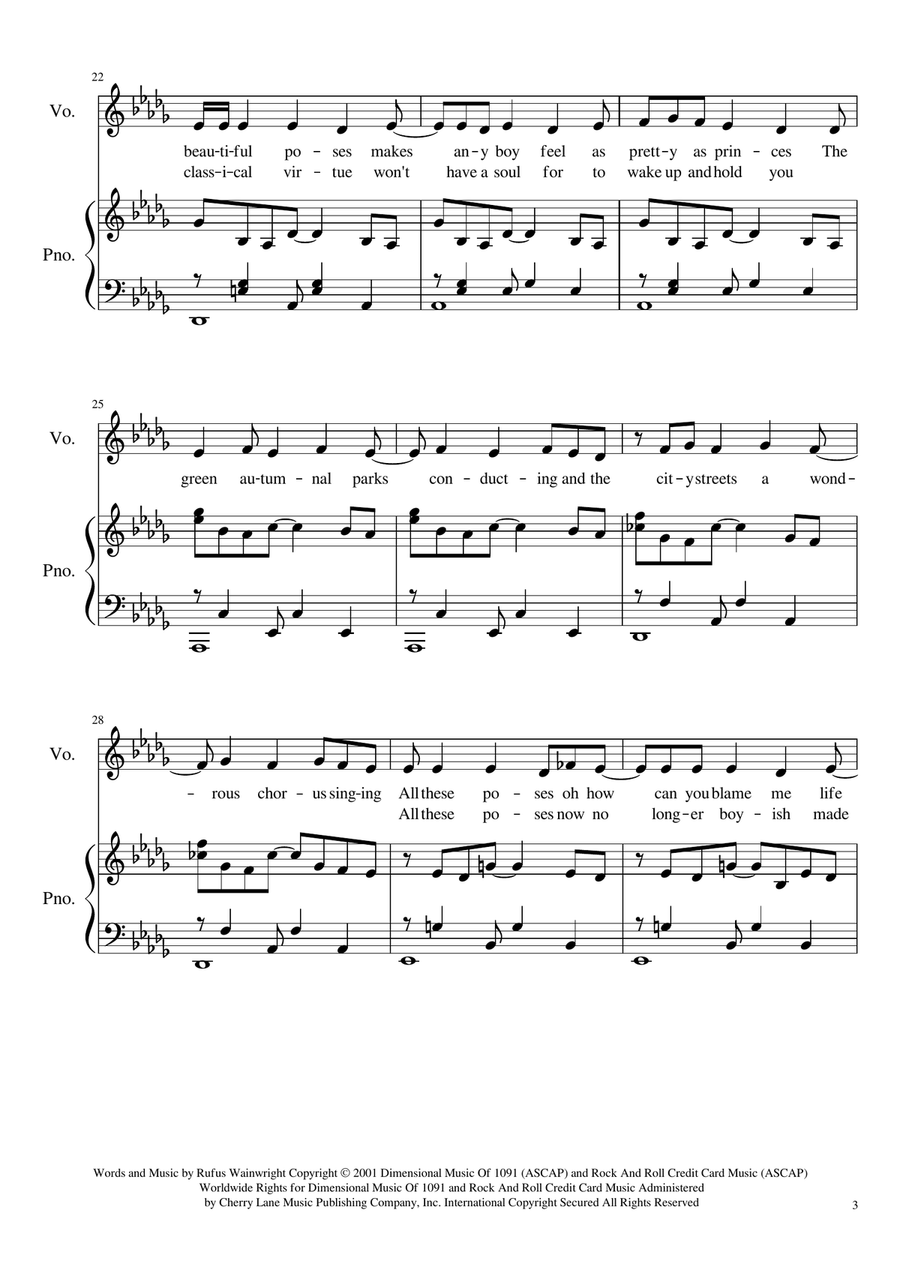 Poses Piano, Vocal scores gallery preview page 3