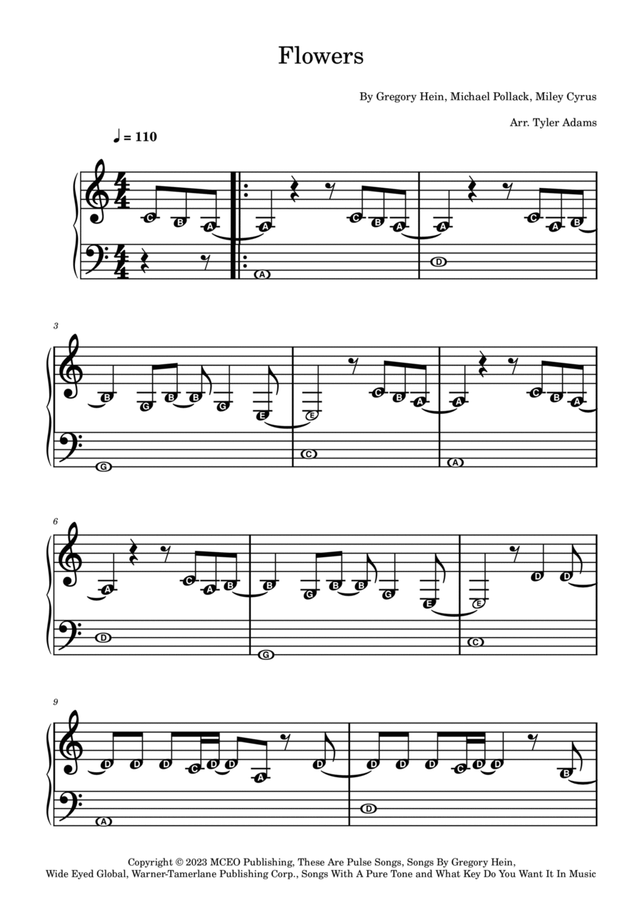 Flowers Flowers Piano Method scores gallery preview page 1
