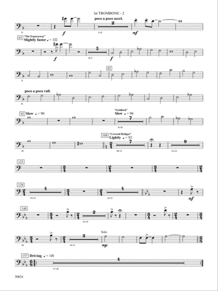 The American Road: 1st Trombone Concert Band scores gallery preview page 2