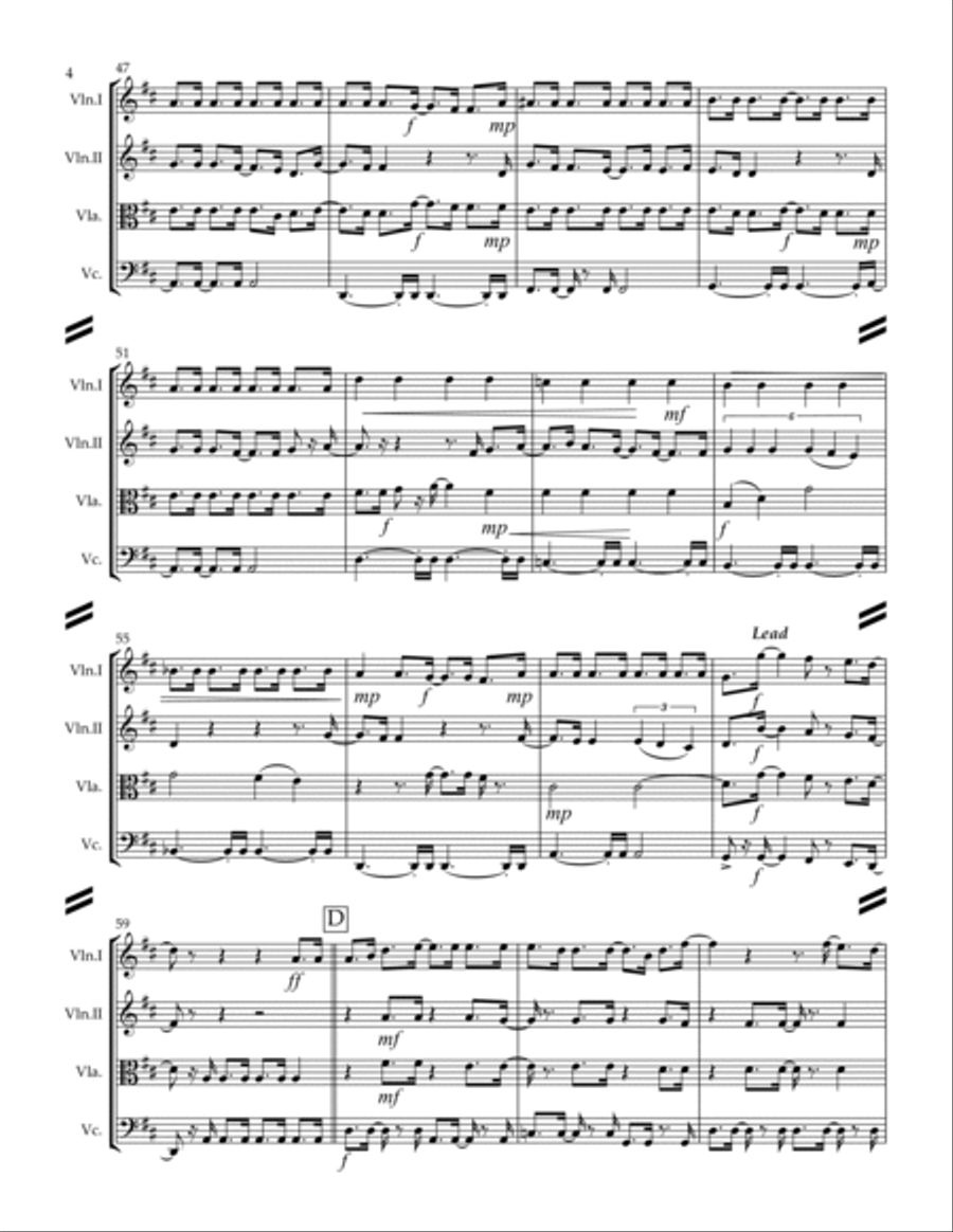 Build Me Up, Buttercup String Quartet scores gallery preview page 5