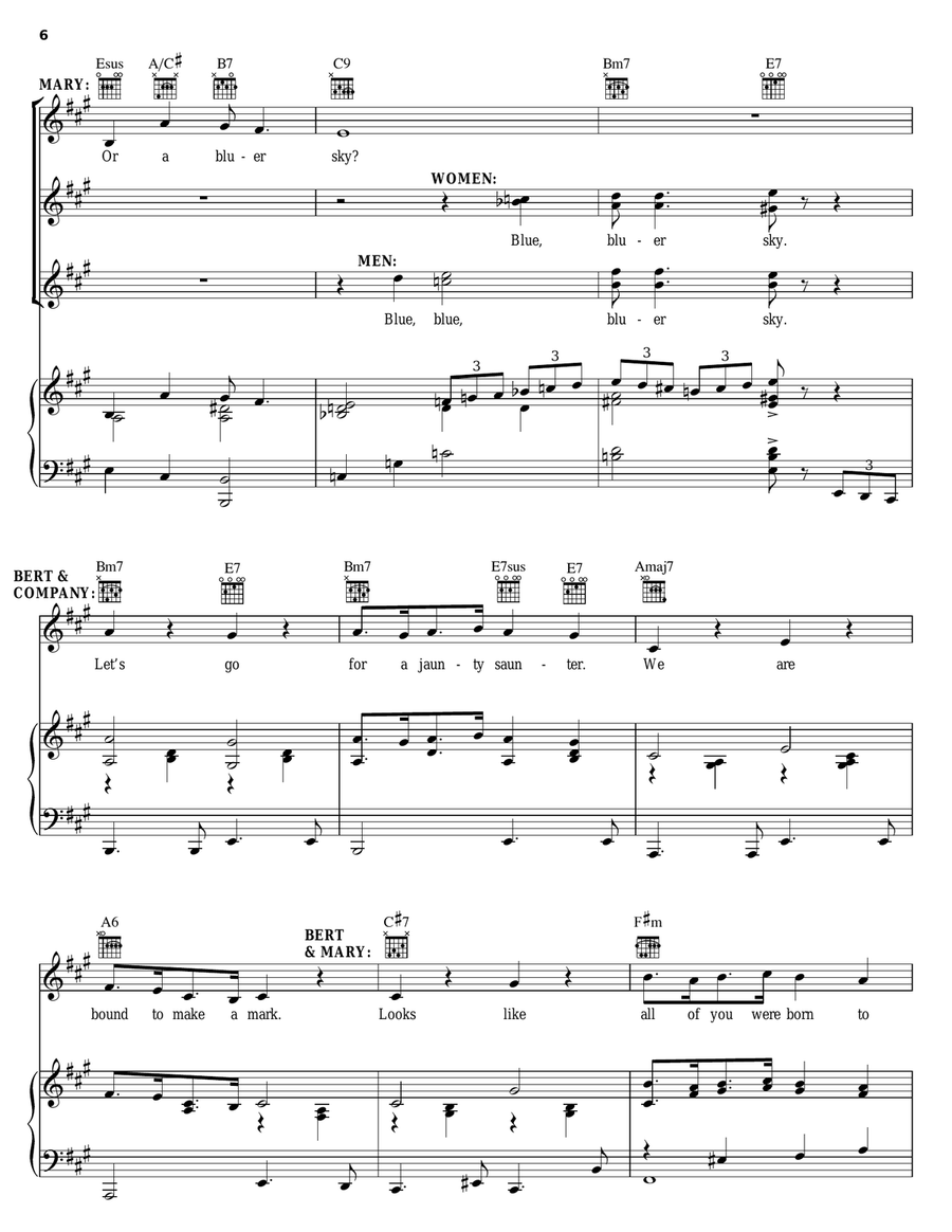 Jolly Holiday Piano, Vocal, Guitar scores gallery preview page 6