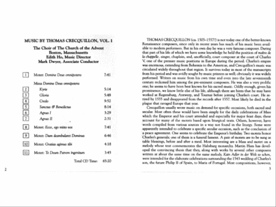 Music by Thomas Crecquillon, Volume I CD scores gallery preview page 3