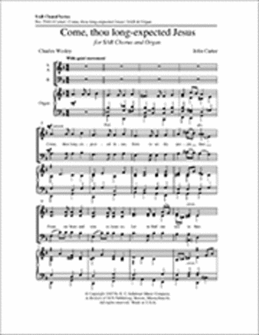 Come, Thou Long-Expected Jesus 3-Part scores gallery preview page 1