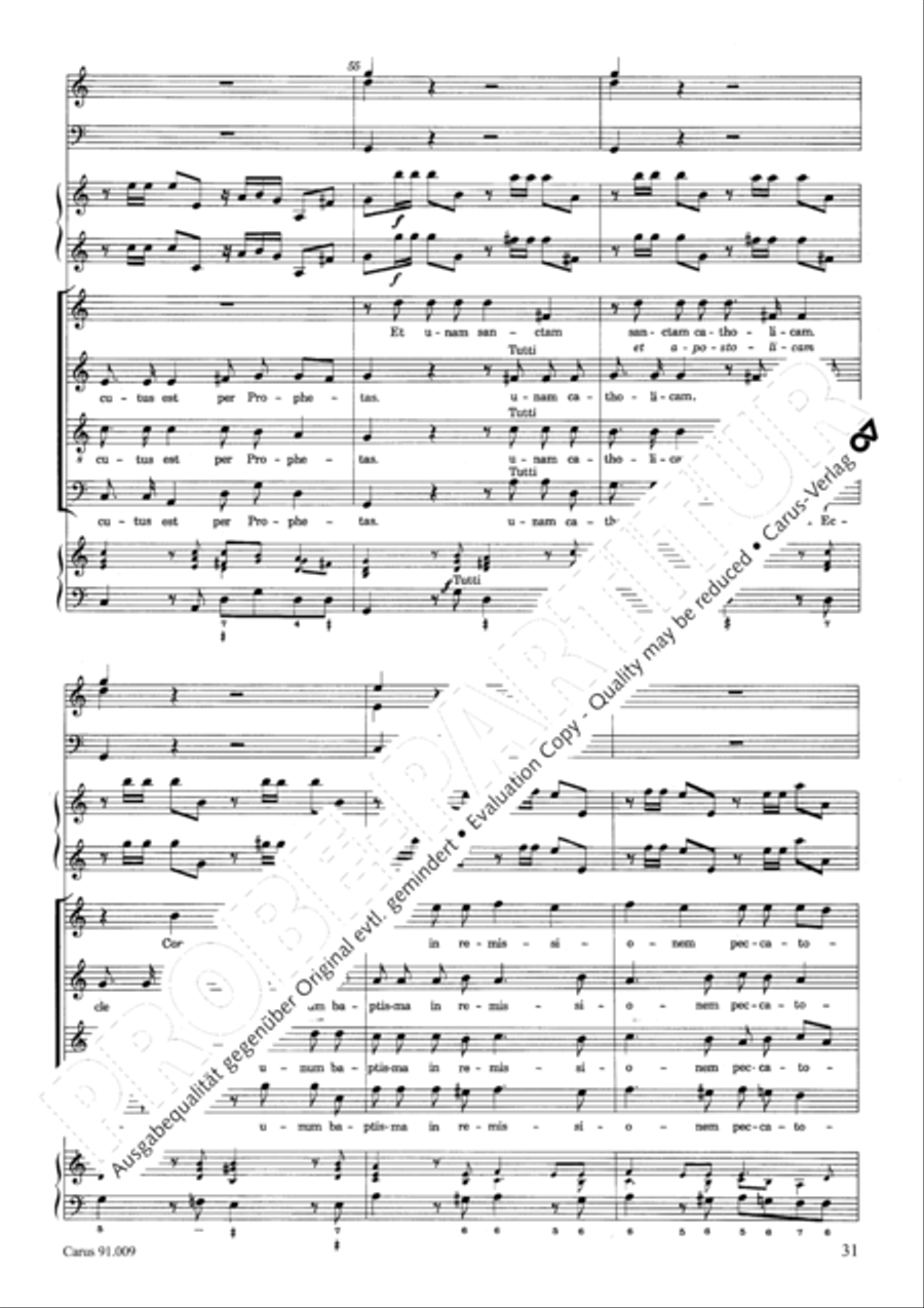 Missa Sancti Gabrielis 4-Part scores gallery preview page 34