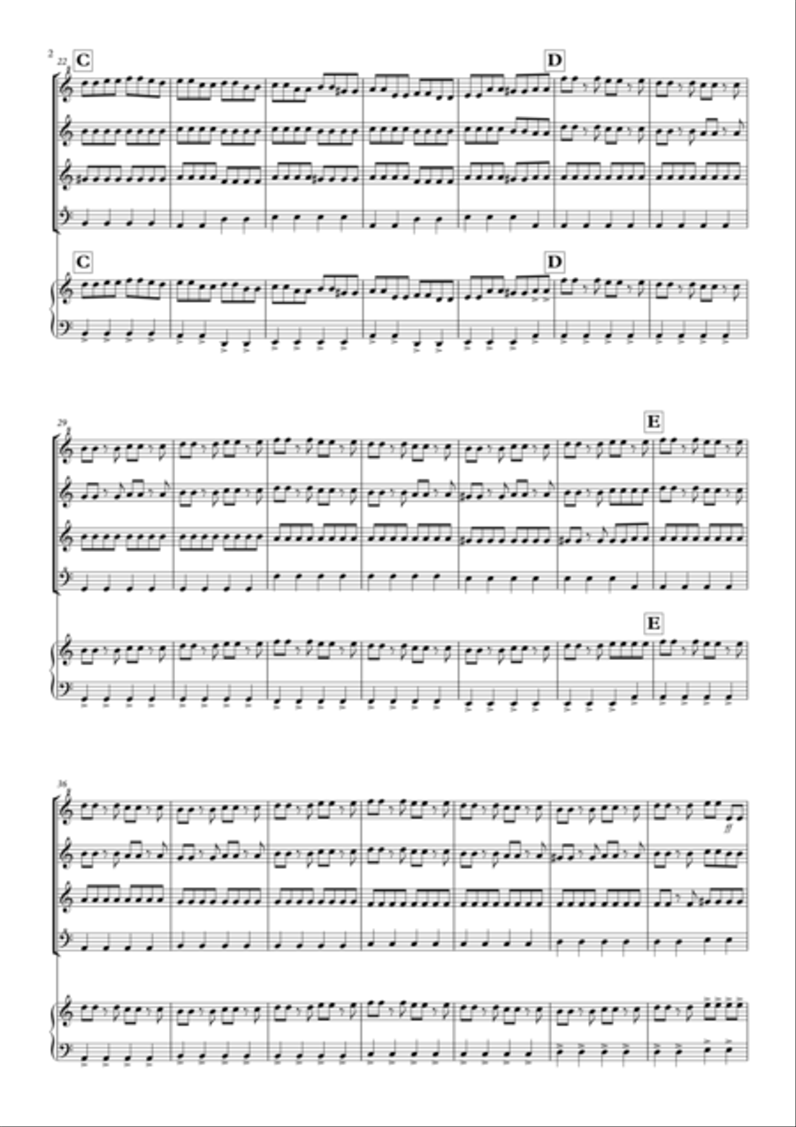 Toccata by Bach Rocks! for Recorder Quartet Recorder scores gallery preview page 2