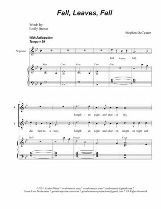 Fall, Leaves, Fall (2-part choir - (Soprano and Tenor)