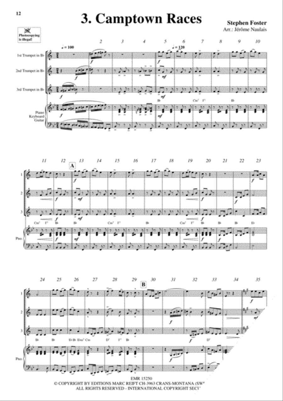 3 Trumpets & Piano Vol. 6 Trumpet Trio scores gallery preview page 5