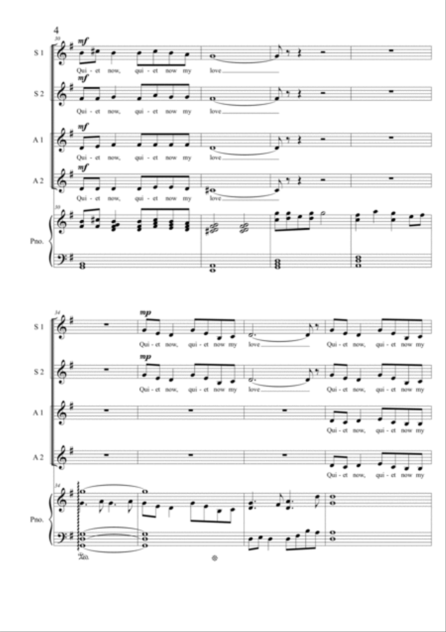 A Night's Respite for SSAA chorus SSAA scores gallery preview page 5