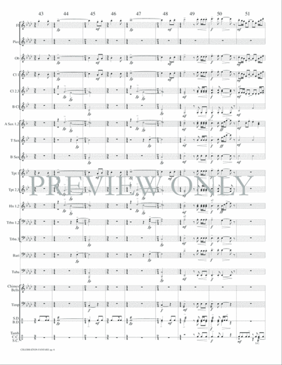 Celebration Fanfare Concert Band scores gallery preview page 9
