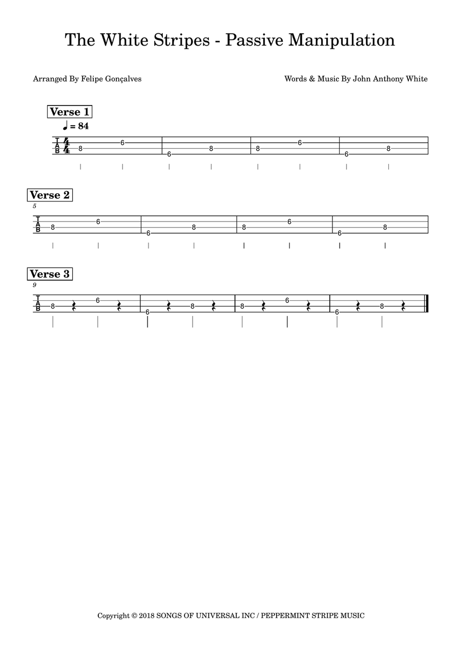 Passive Manipulation Acoustic Guitar scores gallery preview page 1