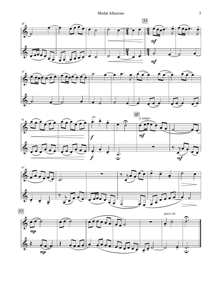 Modal Allusions Clarinet Duet scores gallery preview page 4